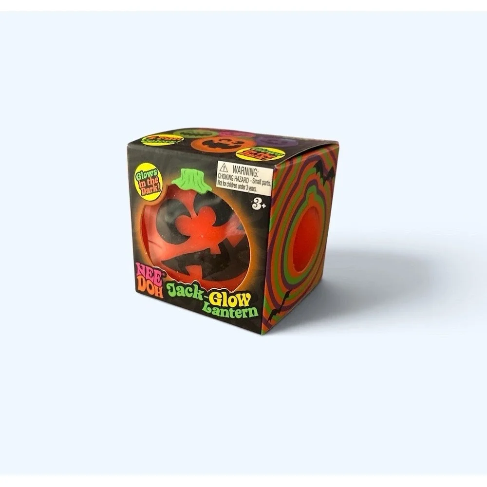 RARE NeeDoh Halloween Glow in the Dark Jack-Glow Lantern Pumpkin Orange